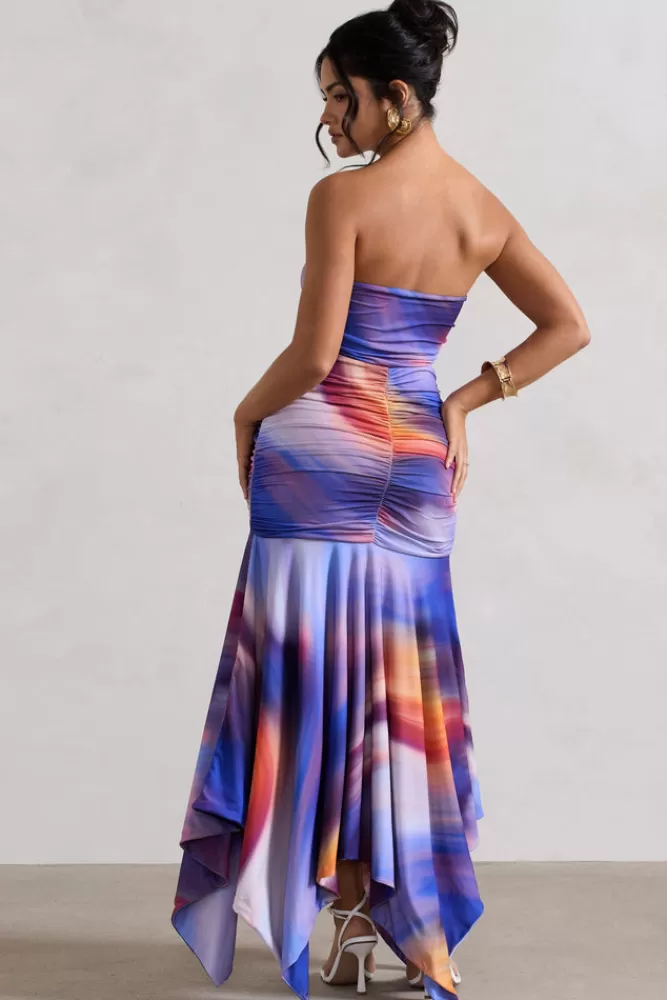 Robe Florianne mi-longue dégradée à bandeau ruché - Club L London | Collection MIXEDOMBRE