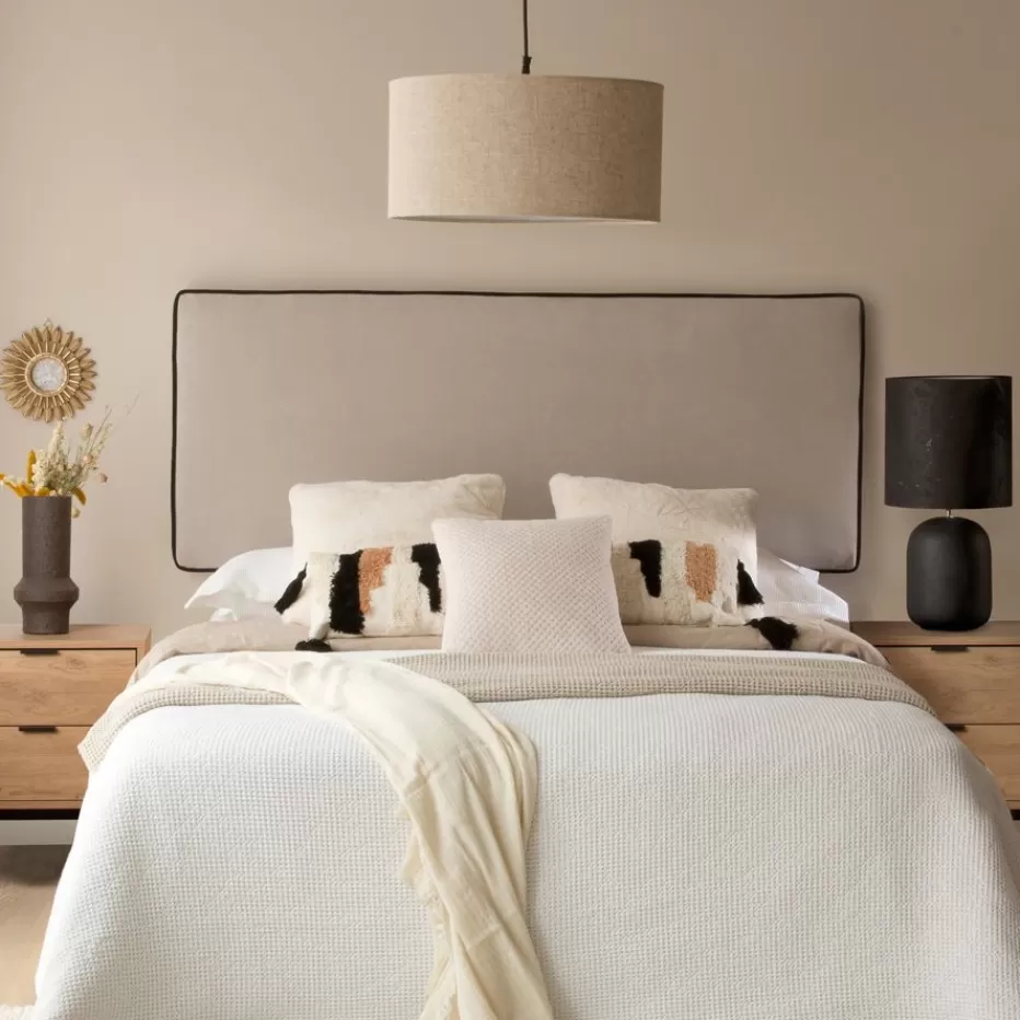 Hot Madary     Tête de lit tapissée beige pour lit de 140  Chambre | Meubles De Chambre À Coucher