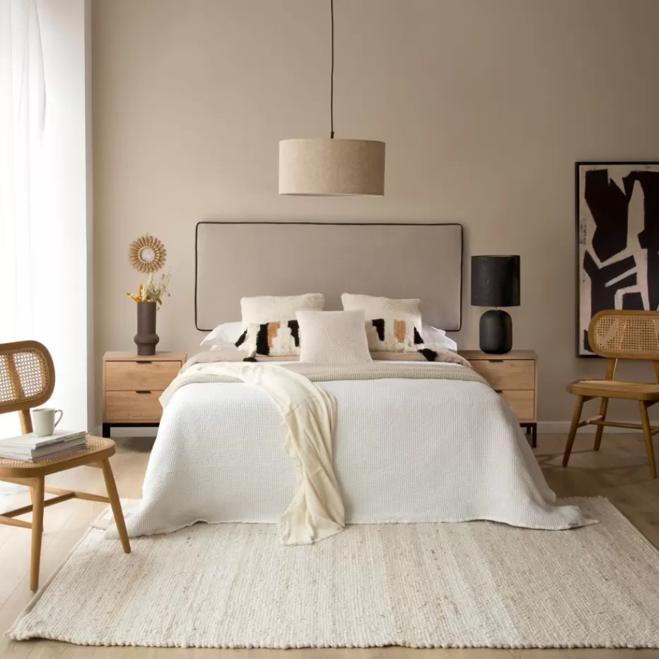 Hot Madary     Tête de lit tapissée beige pour lit de 140  Chambre | Meubles De Chambre À Coucher
