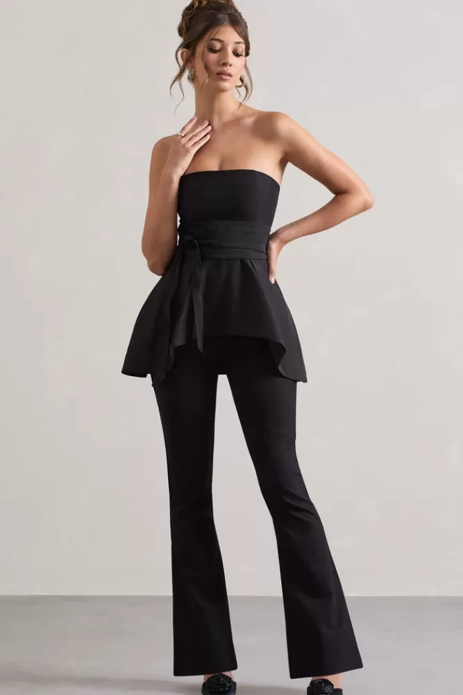 Pantalon Tendance Club L London - Flare Noir en Édition Soldes Exceptionnelle