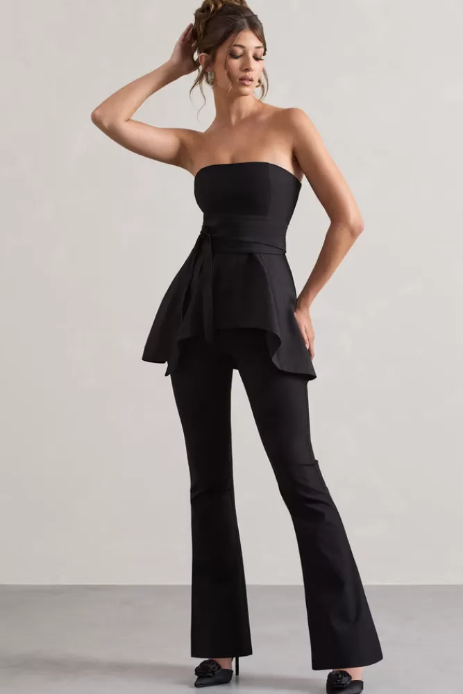 Pantalon Tendance Club L London - Flare Noir en Édition Soldes Exceptionnelle